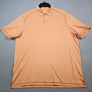Tommy Bahama Polo Shirt Mens Large Orange Performance Golf Stretch Lightweight
